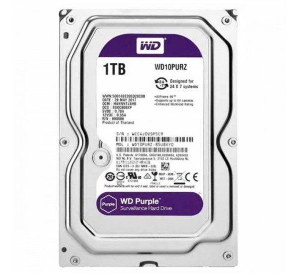 DISCO DURO WESTERN DIGITAL 1TB PURPURA PARA VIDEO VIGILANCIA - WD11PURZ