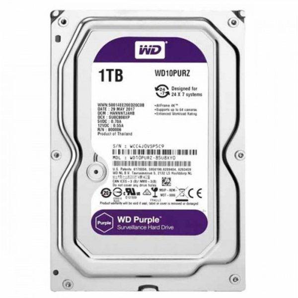 DISCO DURO WESTERN DIGITAL 1TB PURPURA PARA VIDEO VIGILANCIA - WD11PURZ